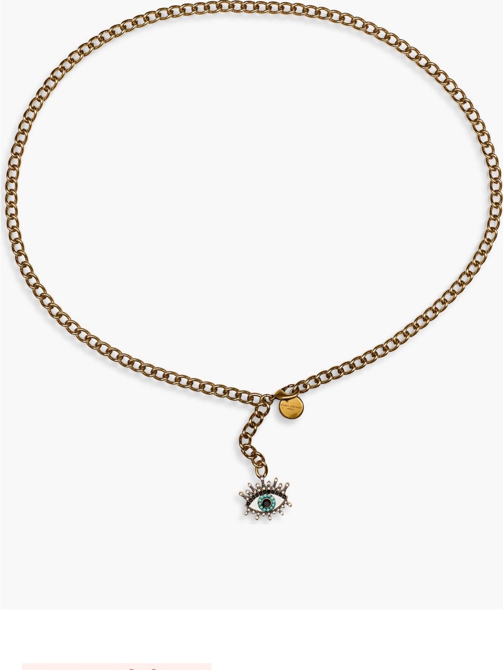 Kurt Geiger Gold Chain Necklace with Evil Eye Charm - Women Jewelry - Picture 2 of 10
